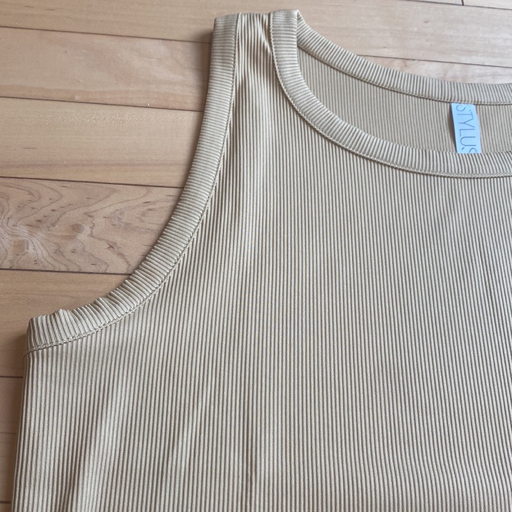 Stylus Yellow Ribbed Tank - Picture 2 of 6